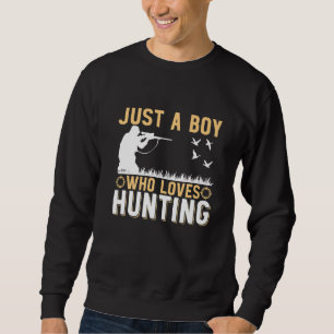 Herren Einfach Ein Junge Der Die Jagd Liebt Gänse Sweatshirt