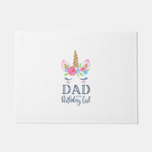 Herren Einhorn Dad of the Birthday Girl passendes Fußmatte