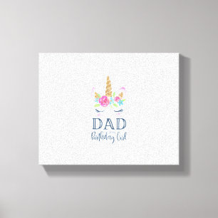 Herren Einhorn Dad of the Birthday Girl passendes Leinwanddruck