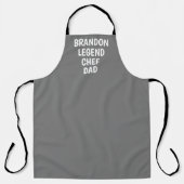 Herren Elegant Gray Moderner Einfaches Vater Koch Schürze (Vorderseite)