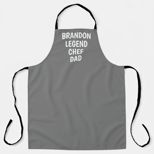 Herren Elegant Gray Moderner Einfaches Vater Koch Schürze (Vorderseite)