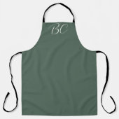 Herren-elegante grüne Monogramm Modernes Einfaches Schürze (Vorderseite)