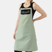 Herren-eleganter Sage Green Name Moderner einfache Schürze (InSitu)