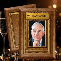 Herren Elegantes Rustikales Gold Holz Foto Geburts