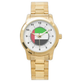 Herren Emirates Flag Oversized Gold Bracelet Watch Armbanduhr