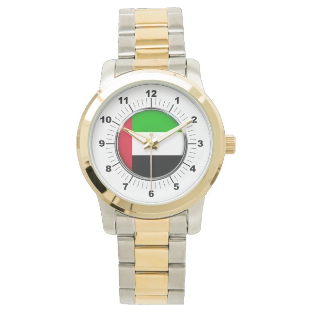 Herren Emirates Flag Oversized Two-Tone Watch Armbanduhr (Vorderseite)