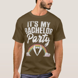 Herren Es ist meine Junggesellenparty Regenbogen B T-Shirt