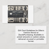 Herren Fashion Store Geschenkkarte - Das perfekte  Visitenkarte (Vorne/Hinten)