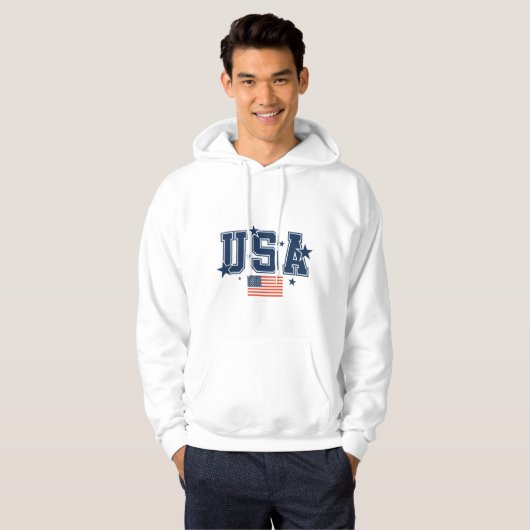 Herren-Flagge USA Hoodie (Vorne ganz)