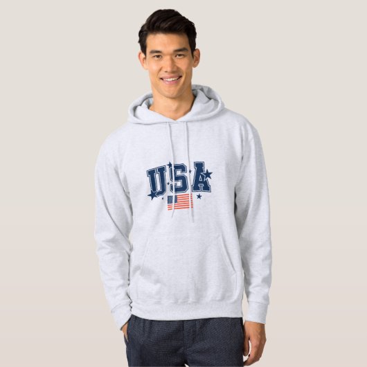 Herren-Flagge USA Hoodie (Vorne ganz)