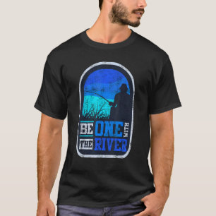 Herren Fliegenfischen Eins mit dem Fluss Angler Fl T-Shirt