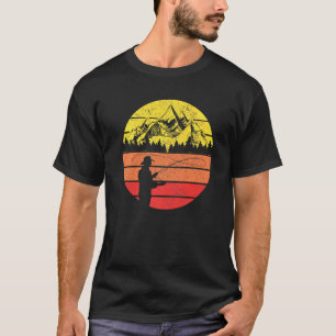 Herren Fly-Fischen Vintage Retro Forellen Angler T-Shirt