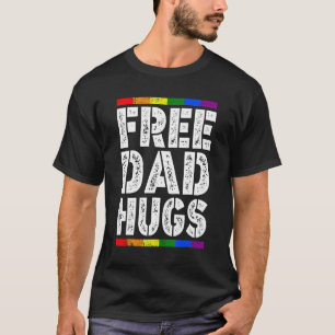 Herren Freie Vater Hugs Rainbow Proud Vater Lgbt P T-Shirt