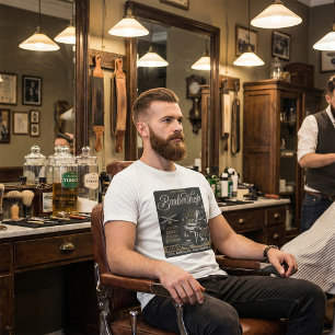 Herren Friseursalon Retro Haarschnitte Rasuren T-Shirt