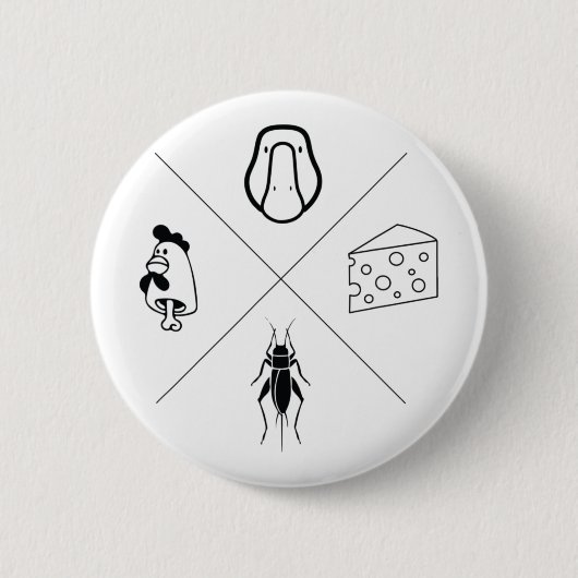 Herren Gans + Käse + Grille + Hühnerknochen Button (Vorderseite)