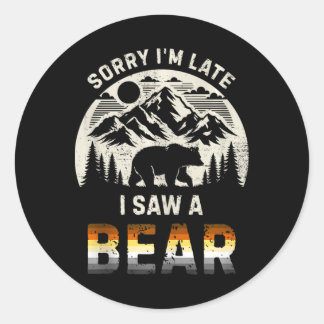Herren Gay Bear Pride Wandern Retro Lustig Outdoor Runder Aufkleber
