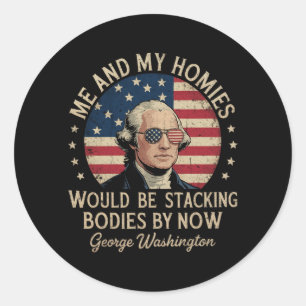 Herren George Washington 4. Juli Patriotisch Runder Aufkleber