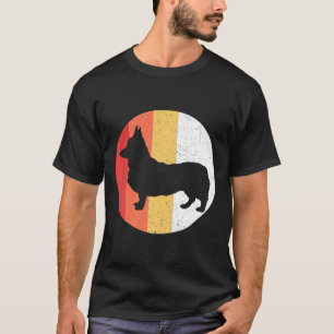 Herren gestreifte Sonnenuntergang Vintage Corgi Pr T-Shirt