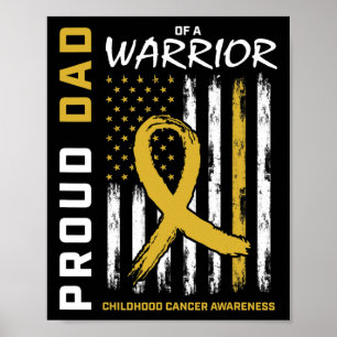 Herren Gold Stolz Papa Kindheitskrebs-Bewusstsein Poster