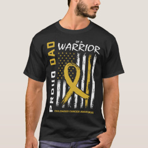 Herren Gold Stolz Papa Kindheitskrebs-Bewusstsein  T-Shirt