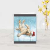 Herren Goldendoodle Vater Weihnachten  Karte (Gelbe Blume)