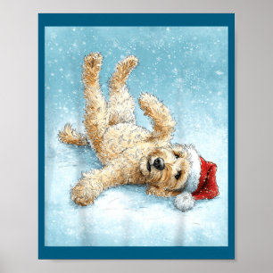 Herren Goldendoodle Vater Weihnachten Poster