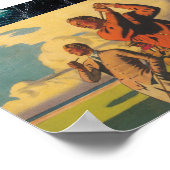 Herren Golf spielen, Vintages Golfplakat Poster (Ecke)