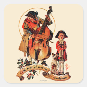 Herren Gott-Erholungs-YE Merrie Quadratischer Aufkleber