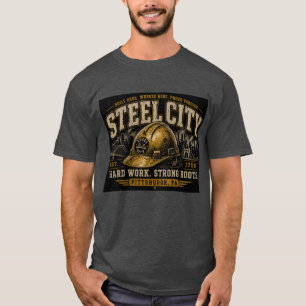 Herren Grafik T-Shirt; Stahlstadt Schutzhelm T-Shirt