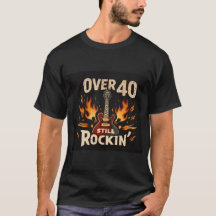Herren-Grafik-T-Shirt „Über 40 und immer noch Rock