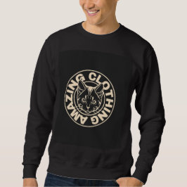 Herren-Grafiksweatshirt mit mutigem Katzenlogo, St Sweatshirt