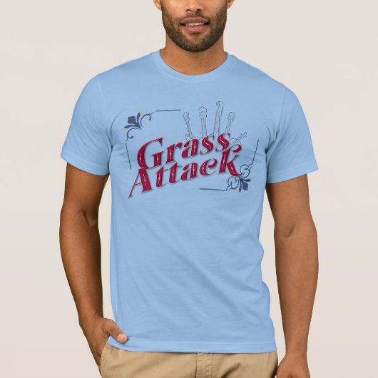 Herren Grass Attack Kurzarm T-Shirt (Vorderseite)