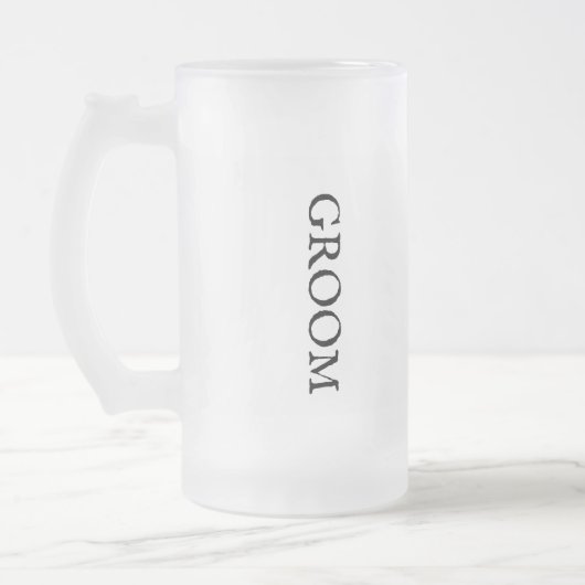 Herren Groom Hochzeit Mattierte Bier-Tasse Mattglas Bierglas (Links)