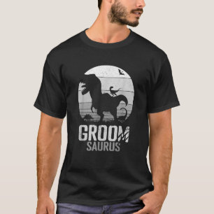Herren Groomsaurus Dinosaur Bräutigam Saurus Hochz T-Shirt