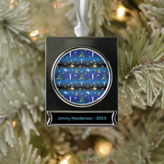 Herren Gymnastik Weihnachtsbaum Schneeflocke Banner-Ornament Silber (Baum)