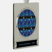 Herren Gymnastik Weihnachtsbaum Schneeflocke Banner-Ornament Silber (Rechts)