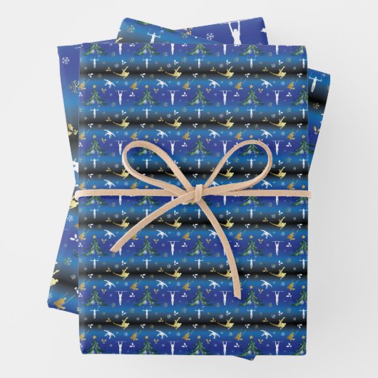 Herren Gymnastik Weihnachtsbaum Schneeflocke Geschenkpapier Set (Beispiel)