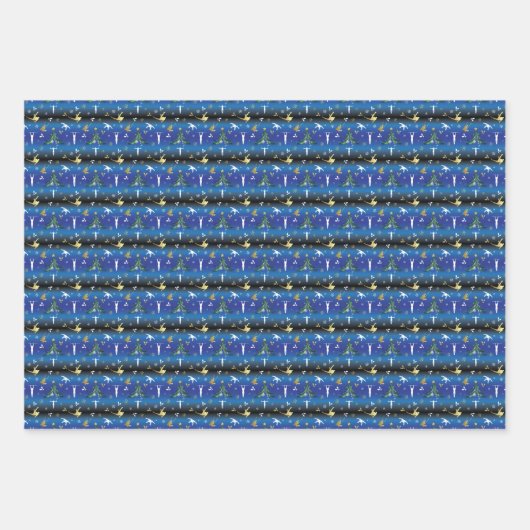 Herren Gymnastik Weihnachtsbaum Schneeflocke Geschenkpapier Set (Vorderseite)