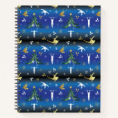 Herren Gymnastik Weihnachtsbaum Schneeflocke Notizblock (Vorderseite)