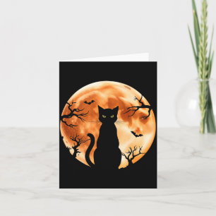 Herren Halloween Katze Mond Schwarze Katze Grusel  Karte
