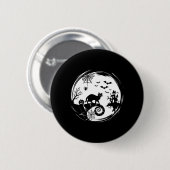 Herren Halloween Katze Spinne Fledermäuse Mond Sch Button (Vorne & Hinten)