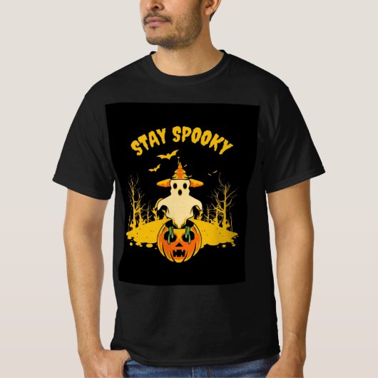 Herren Halloween Stay Spooky Design T-Shirt (Vorderseite)