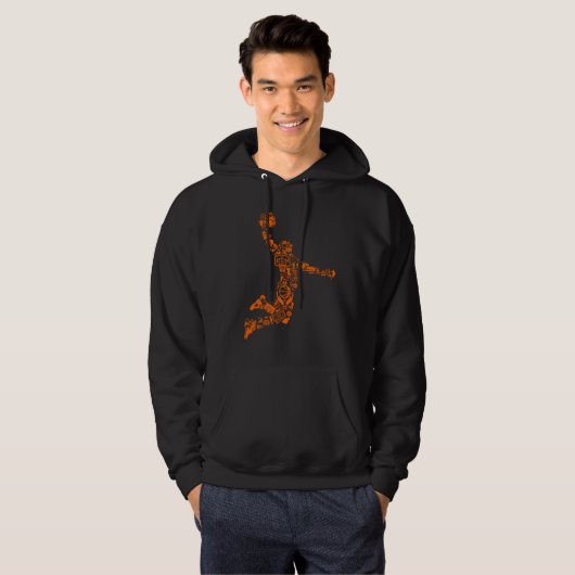 Herren Hoddie mit Basketballspieler Motiv Hoodie (Vorne ganz)