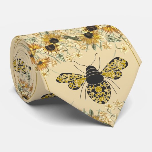 Herren Honey Bee Neck Tie Krawatte (Gerollt)