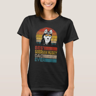 Herren Hund Vintage Bester Siberian Husky Vater je T-Shirt