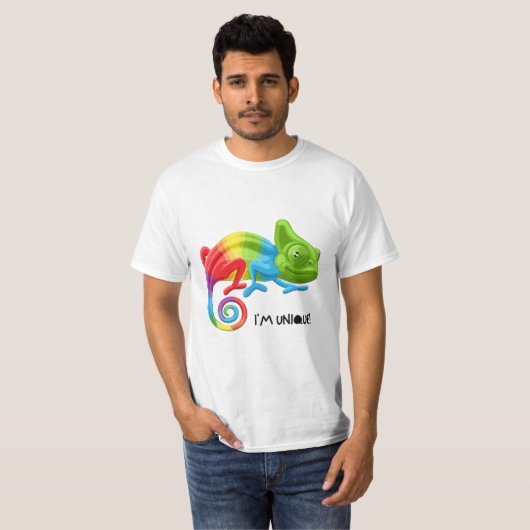Herren I'm Unique Chameleon Tee - Bold Rainbow (Vorne ganz)
