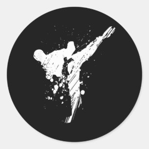 Herren Karate Damen Karate Kostüm Karate für Junge Runder Aufkleber