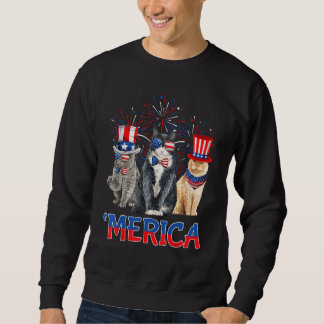 Herren Katze 4. Juli Meowica Merica Katze Mama Pap Sweatshirt