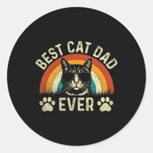 Herren Katze Papa Best Cat Dad Ever Lustiger Cat D Runder Aufkleber