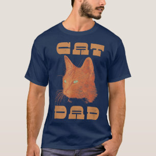 Herren Katze Papa Vintage Vatertag  T-Shirt